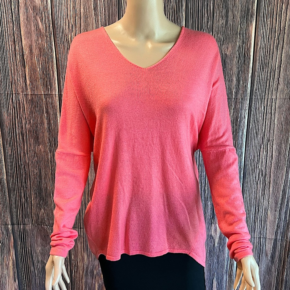 Hyped Unicorn sz small medium hot pink wool boho fun long sleeve blouse